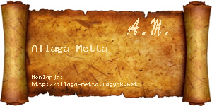 Allaga Metta névjegykártya